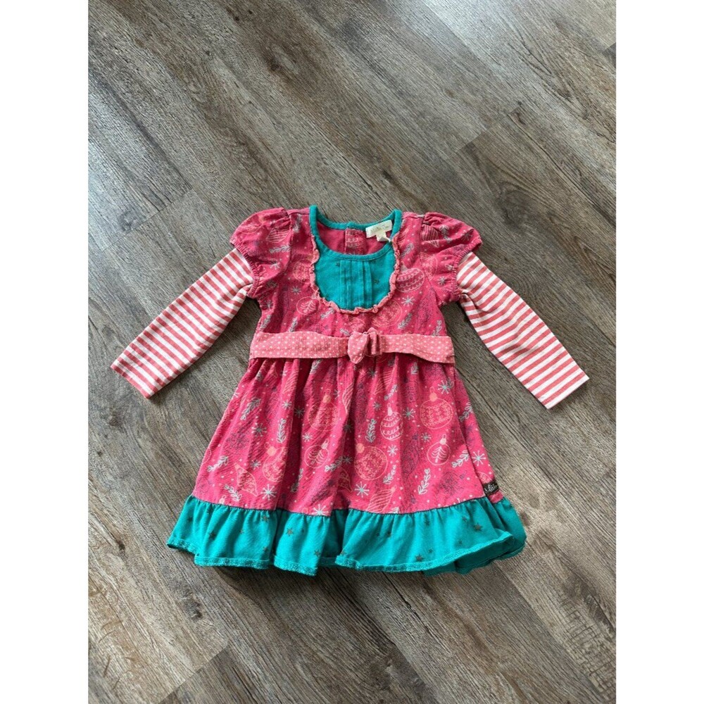 Matilda Jane Davina Dress 18-24 Months Long Sleeve Holiday Christmas Striped